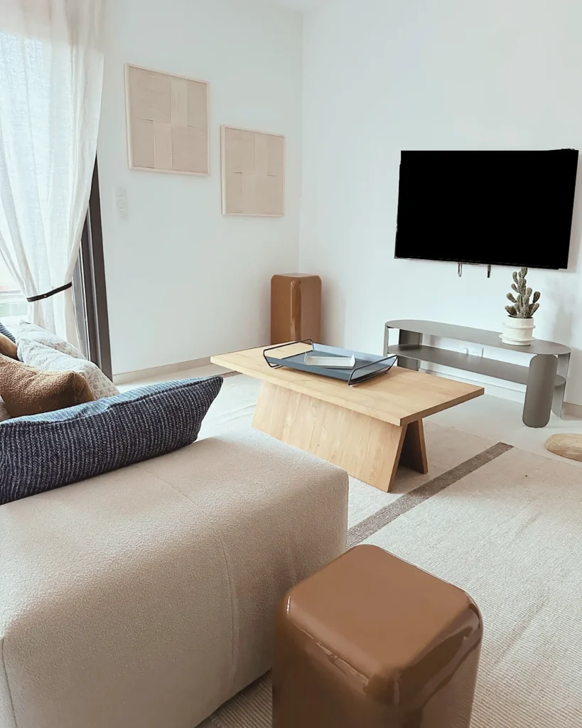 salon d'une des villas t3 aux villas vangarone