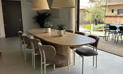 table de séjour aux villas Vangarone